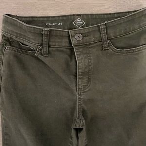 St. John’s Bay, olive jeans. Size 6.